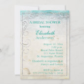 Elegante Silver Bridal Dusche Einladung (Rückseite)