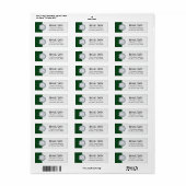 Elegante Silver Briefmarke Monogram auf Forest Gre (Vorne)