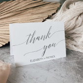 Elegante Silver Calligrafy Dankeschön Card Dankeskarte