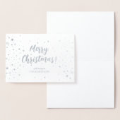 Elegante Silver Calligraphy Christmas Foil Card Folienkarte (Anzeige)