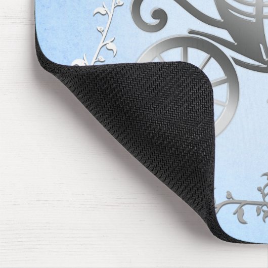 Elegante Silver Carriage Blue Storybook Princess Mousepad (Ecke)