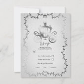 Elegante Silver Carriage Storybook Wedding RSVP Einladung (Vorderseite)