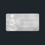 Elegante Silver Christmas Adressaufkleber<br><div class="desc">Elegantes Hochzeitsdesign mit funkelndem Weihnachtsbaumsilber-Design. Beeindrucken Sie Ihre Familie und Freunde mit diesem stilvollen und modernen Design. Vollständig anpassbar! Einfach zu bedienen und leicht zu personalisieren.</div>