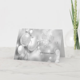 Elegante Silver Christmas Balls, Firmengrüßen Feiertagskarte