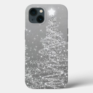 Elegante Silver Christmas Sparkling Trees Case-Mate iPhone Hülle