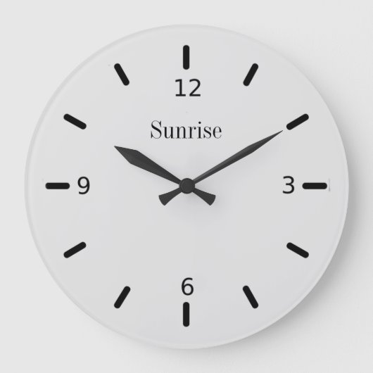 Elegante Silver Color & Black Große Wanduhr (Vorderseite)