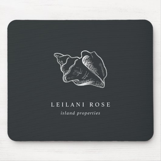 Elegante Silver Conch-Muschel Mousepad (Vorne)