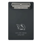 Elegante Silver Conch Muschel Personalisiert Mini Klemmbrett (Vorderseite)