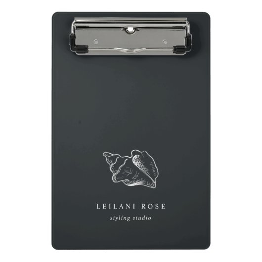 Elegante Silver Conch Muschel Personalisiert Mini Klemmbrett (Vorderseite)