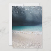 Elegante Silver Confetti Glass Beach Rentirement Einladung (Rückseite)