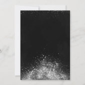Elegante Silver Confetti Glass Black Retirement Einladung (Rückseite)
