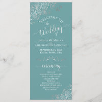 Elegante Silver Curls auf Aquamariner oder türkisf