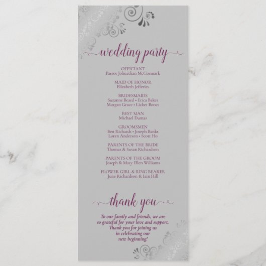 Elegante Silver Curls Cassis Lila auf der grauen H Programm (Rückseite)