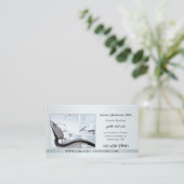 Elegante Silver Custom Foto Dentist Business Card Visitenkarte (Stehend Vorderseite)