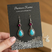 Elegante Silver Damask Earring Display Cards