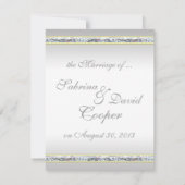 Elegante Silver Damask und rosa Rosenhochzeit Einladung (Rückseite)