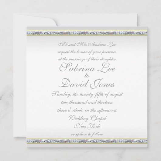 Elegante Silver Damask und rosa Rosenhochzeit Einladung (Rückseite)