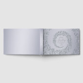 Elegante Silver Damask Wedding Gästebuch (Voll)