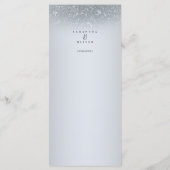 Elegante Silver Damask Wedding Menu Card Menükarte (Rückseite)