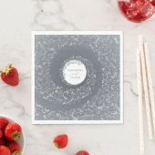 Elegante Silver Damask Wedding Serviette (Beispiel)