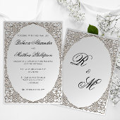 Elegante Silver Decorative Wedding Einladung