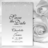 Elegante Silver Diamonds Wedding Save the Date