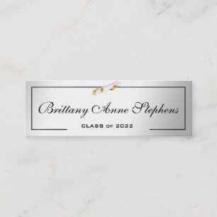 Elegante Silver Diploma Name Card Beilage Telefonnummerkarte