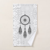 Elegante Silver Dreamcatcher Abstrakt Bath Badhandtuch Set (Handtuch)