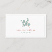 Elegante Silver Eucalyptus Branch - Personalisiert Visitenkarte (Vorderseite)