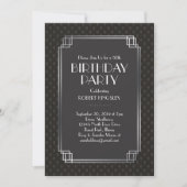 Elegante Silver Fans Art Deco Einladung (Vorderseite)