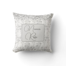 Elegante Silver Floral Glittery Personalisiert