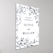 Elegante Silver Floral Wedding Zeremonie Willkomme Foliendrucke (Ablage )