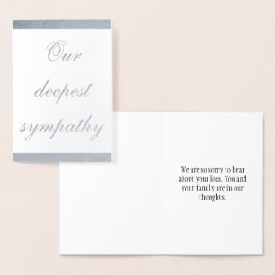 Elegante Silver Foil Beileid Card Folienkarte