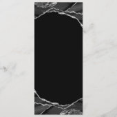 Elegante Silver Foil Black Agate Wedding Menükarte (Rückseite)