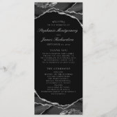 Elegante Silver Foil Black Agate Wedding Programm (Vorderseite)