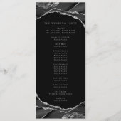 Elegante Silver Foil Black Agate Wedding Programm (Rückseite)