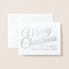 Elegante Silver Foil Business Holiday Weihnachten Folienkarte