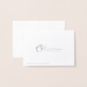 Elegante Silver Foil Dankeschön Card Folienkarte (Rückseite mit Umschlag)