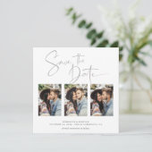 Elegante Silver Foil Marmor Hochzeit speichern Sie Save The Date (Stehend Vorderseite)