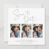 Elegante Silver Foil Marmor Hochzeit speichern Sie Save The Date (Vorderseite)
