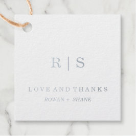 Elegante Silver Foil Monogram Favor Tag