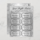 Elegante Silver Foil Raffle Tickets Postkarte (Vorne/Hinten)