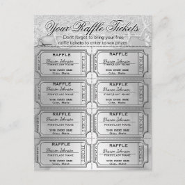 Elegante Silver Foil Raffle Tickets Postkarte