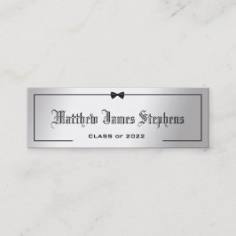 Elegante Silver Formal Abschluss Name Card Einlege Telefonnummerkarte