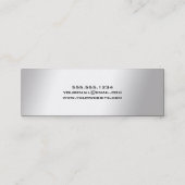 Elegante Silver Formal Abschluss Name Card Einlege Telefonnummerkarte (Rückseite)