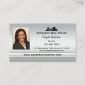 Elegante Silver Foto Berufliche Visitenkarte (Vorderseite)