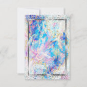 Elegante Silver Frame Confetti Opal Retirement Einladung (Rückseite)