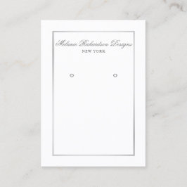 Elegante Silver Frame Earring Display Card Visitenkarte
