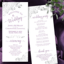 Elegante Silver Frills & Lavender auf White Weddin