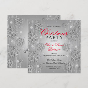 Elegante Silver Glam Weihnachtsfeier Einladung